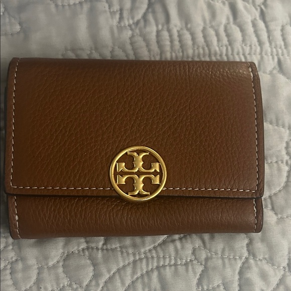 Tory Burch Handbags - Tory Burch Brown Leather Wallet with Gold Logo